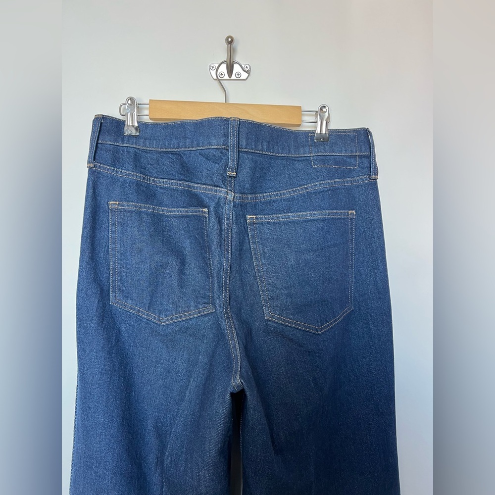 J.Crew ‘96 Embellished Denim Trouser Wide Leg Jeans 31P High Rise Dark Wash - Picture 8 of 16